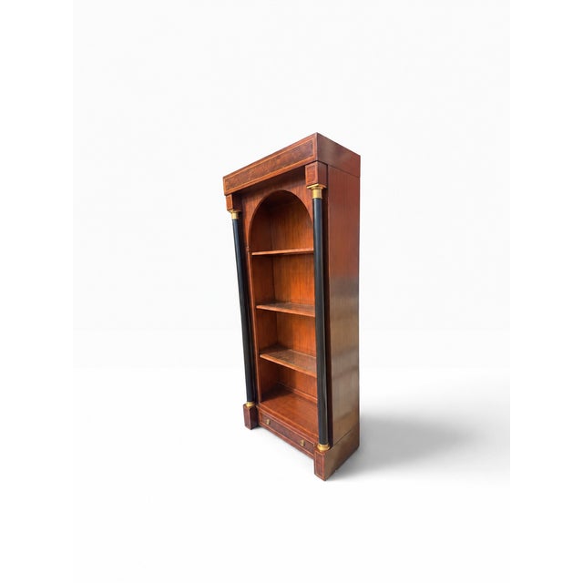 Neoclassical Maitland-Smith Neoclassical Empire-Style Illuminated Mahogany Bookcase For Sale - Image 3 of 14