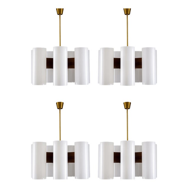 Swedish Pendant Lights by Holger Johansson for Westal, 1970s, Set of 4 For Sale