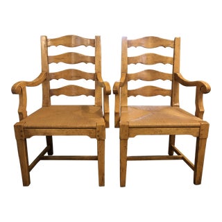 English Ladderback Armchairs- A Pair For Sale