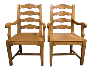 English Ladderback Armchairs- A Pair