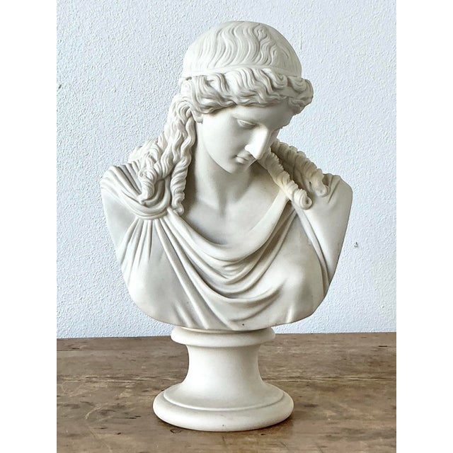 Vintage Boho Ceramic Bust of Goddess of Peace For Sale - Image 9 of 12
