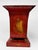 A decorative pair of Italian chinoiserie decorated tole planters, executed in flared square form with red japanned...