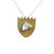 Gold Vintage 18k Yg/Wg Shield Shaped 1.80ct Horse Cut Diamond & Sapphire Pendant For Sale - Image 8 of 8