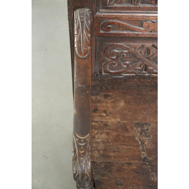 Wood Antique English Wainscott Chair, 1700s For Sale - Image 7 of 16