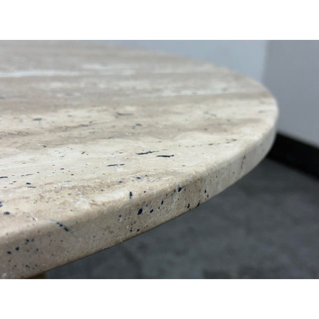 Cream Vincent Dupont-Rougier for Christophe Delcourt Ouk Travertine Side Table For Sale - Image 8 of 12