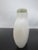 Early 20th Century Chinese Carved Masks White Peking Glass Snuff Bottle With Green Top For Sale - Image 5 of 11
