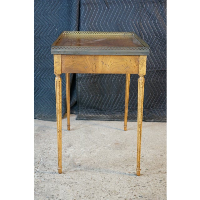 Mid Century French Louis XVI Style Crotch Walnut Nesting Tables Set of Three For Sale - Image 14 of 18