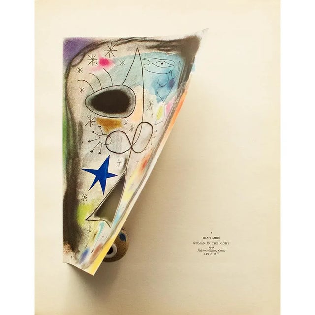 Joan Miró 1940s After Joan Miró, "Woman in the Night" First Edition Swiss Offset Lithograph For Sale - Image 4 of 8