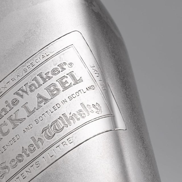 Large Novelty Silver Johnnie Walker Whisky Bottle, 1940s For Sale - Image 14 of 18