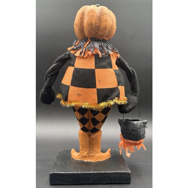 Orange Esc Trading Co Halloween Pumpkin Head Figurine Jack O Lantern Black Cat For Sale - Image 8 of 11