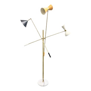 Italian Brass Mid-Century Style Floor Lamp For Sale