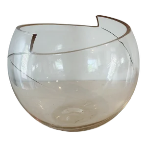 Mid-Century Large Glass Fish Bowl Vase by Cendese Murano Glass