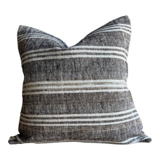 Vintage Turkish Rug Hemp Pillow With Down Insert 22" X 22" For Sale