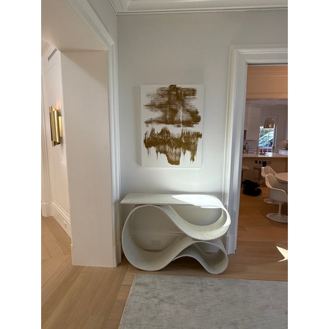 Textile Whorl Console in White Concrete Canvas For Sale - Image 7 of 10