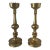 Vintage Brass Crown Top Candlesticks- a Pair For Sale