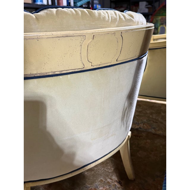 1960s Oxford Ltd. Regency Style Barrel Lounge Chairs For Sale - Image 10 of 12
