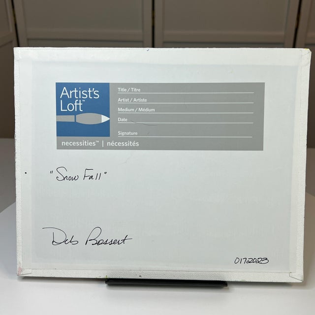 "Snow Fall" Contemporary Original Landscape Painting by Deb Bossert For Sale - Image 6 of 6