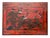 Vintage Distressed Red White Cranes Pine Graphic Rectangular Stand Table For Sale - Image 9 of 12
