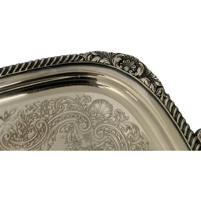 Antique International Silver Co E.G. Webster &amp; Son Large Handled Butler Serving Tray #2191 27.5” Made in Meriden,...