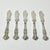 1940s Vintage Hollywood Regency English Chippendale Silverplate Butter Knives- Set of 5. For Sale - Image 9 of 11