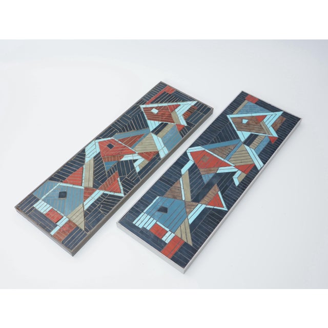 Mid-Century Modern Mid-Century Mosaic Fish Wall Plates by R. Zimmermann for Ritter, 1950s, Set of 2 For Sale - Image 3 of 14