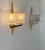 1950s Double Wall Lights in Brass and Molded Glass from Maison Arlus, France, 1950, Set of 2 For Sale - Image 5 of 7
