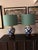 Vintage Blue & White Chinoiserie Ginger Jar Lamps With Custom Teal Linen Shades - a Pair For Sale - Image 11 of 11
