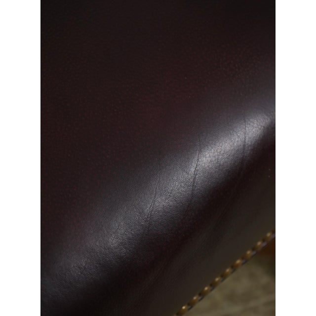 Ethan Allen Burgundy Leather Desk Chair For Sale - Image 11 of 18