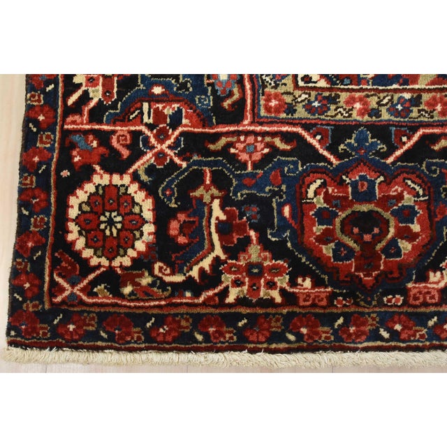 Heriz Rug 8' X 11'1'' Red Wool Vintage Traditional Hand-Knotted Oriental Carpet For Sale - Image 12 of 15