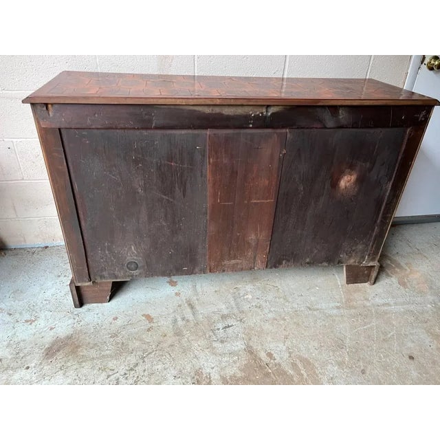 19th Century George III Style Burlwood Crossbanded Oyster Veneer Double Chest of Drawers For Sale - Image 11 of 12