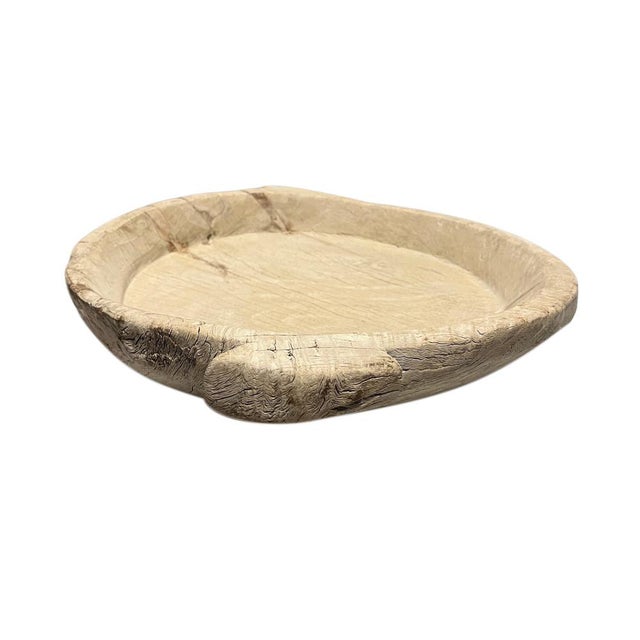 This vintage wood Parat bowl from India was once used to knead bread dough. It is a beautiful rustic piece and can be used...