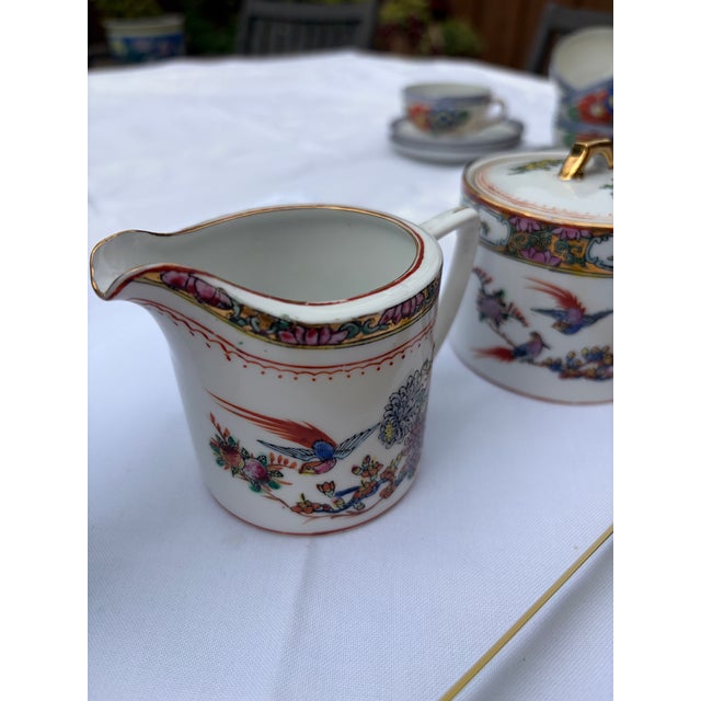 Vintage Zhongguo Zhi Zao Famille Rose Porcelain Coffee Service Set - Set of 3 For Sale - Image 9 of 12