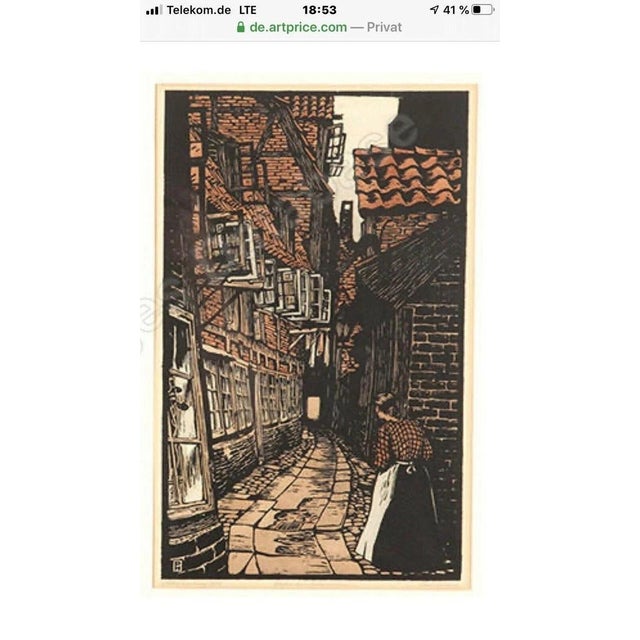 Brown Paul Helms, Old Hamburg, 1908, Pastel For Sale - Image 8 of 13