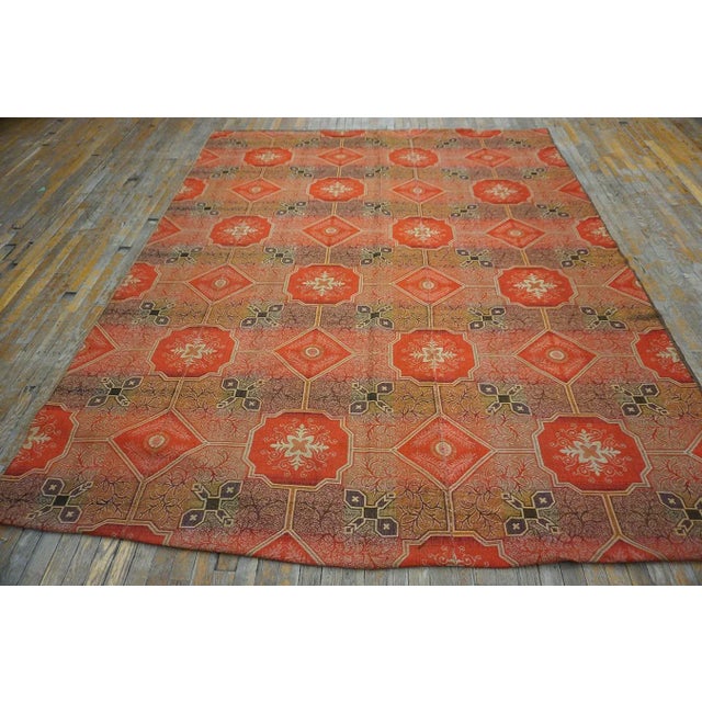 19th Century American Ingrain Carpet ( 7'7" x 9'6" - 230 x 290 ) Antique Ingrain American Flat Weave Rug, Circa Date:...