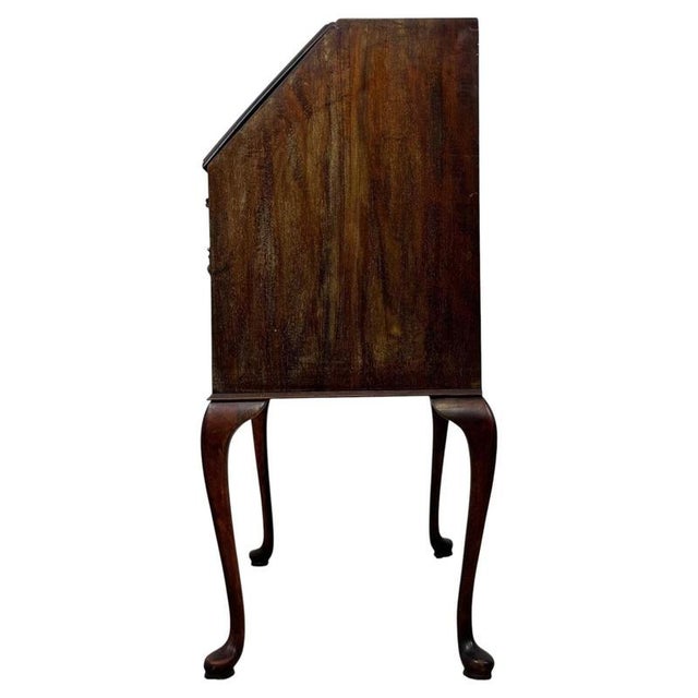 Small Antique English Edwardian Mahogany Secretaire For Sale - Image 12 of 14