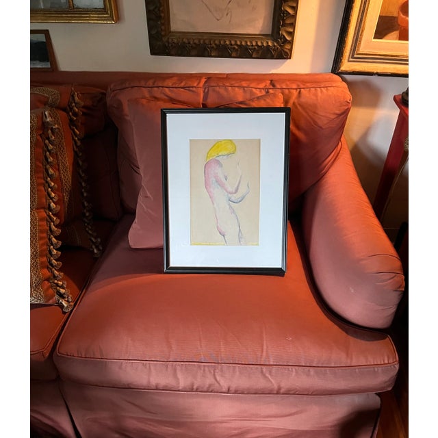 Mid-Century Modern Konrad Cramer (German / American 1888 - 1963) Blonde Nude Watercolor Painting on Paper For Sale - Image 3 of 10
