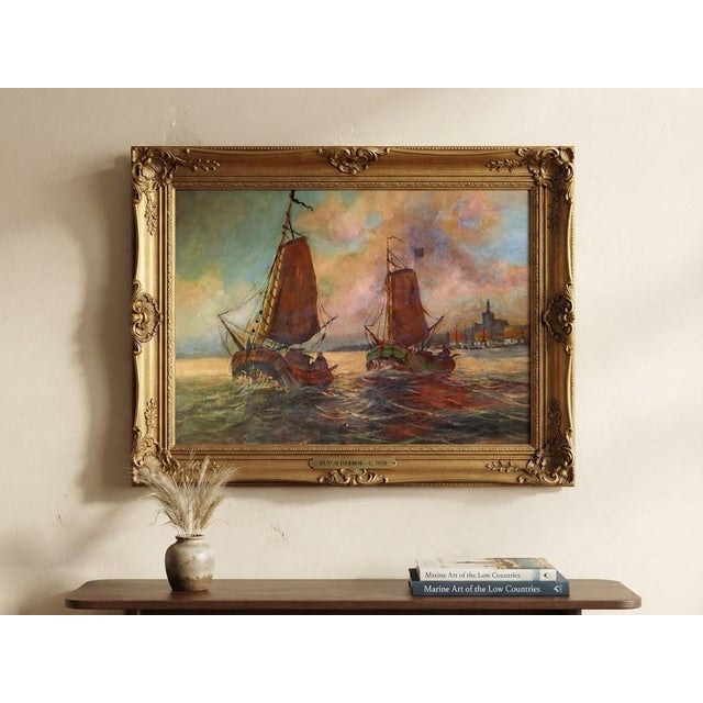 19th/20th-Century European Coastal Marine Oil Painting Signed l.s. Schippers For Sale - Image 4 of 6
