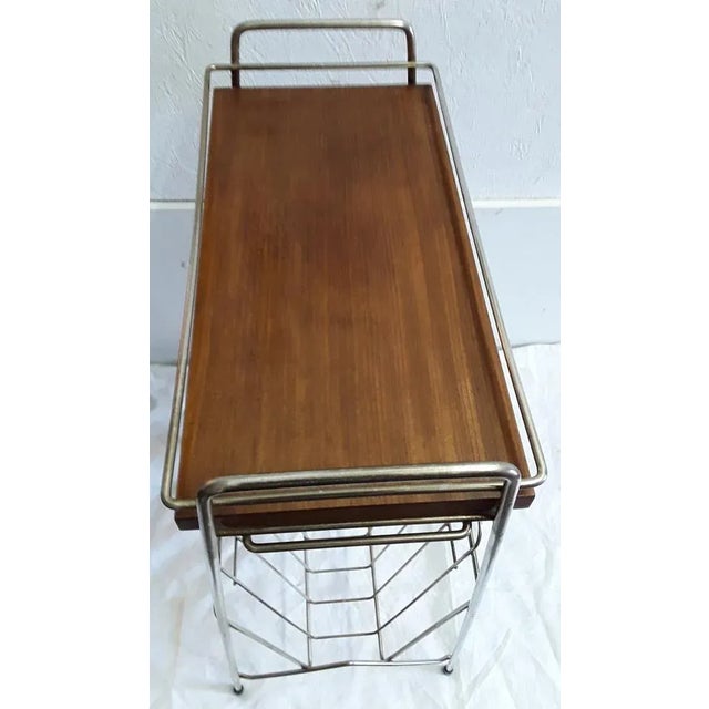 1970s Vintage Chrome Plated Magazine Rack with Black Plastic Feet and a Cover Plate, 1970s For Sale - Image 5 of 6