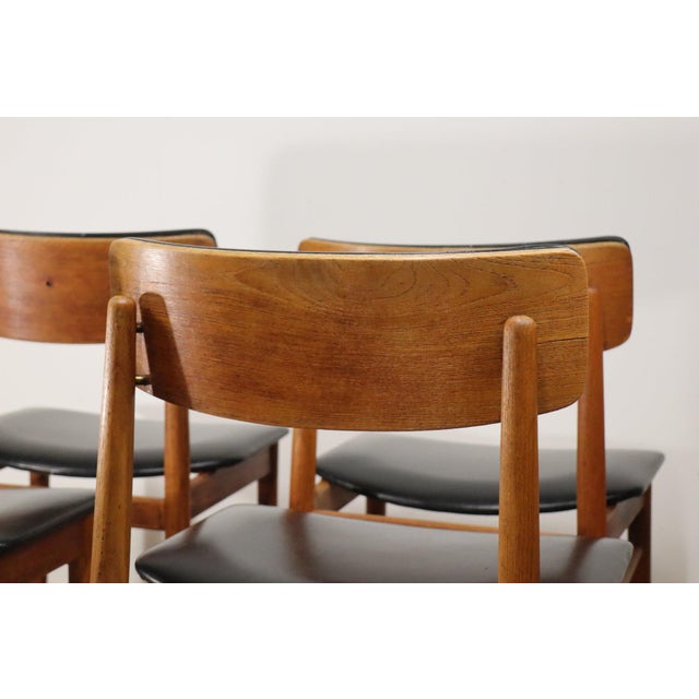 Scandinavian Teak and Leatherette Chairs, 1960, Set of 4 For Sale - Image 17 of 18