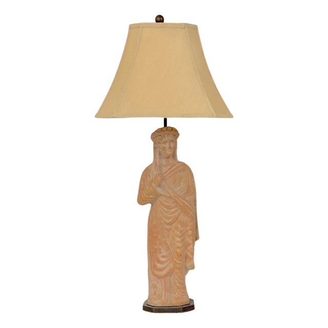 Neoclassical Terracotta Figure of Hera / Juno as a Table Lamp, Grand Tour Style For Sale
