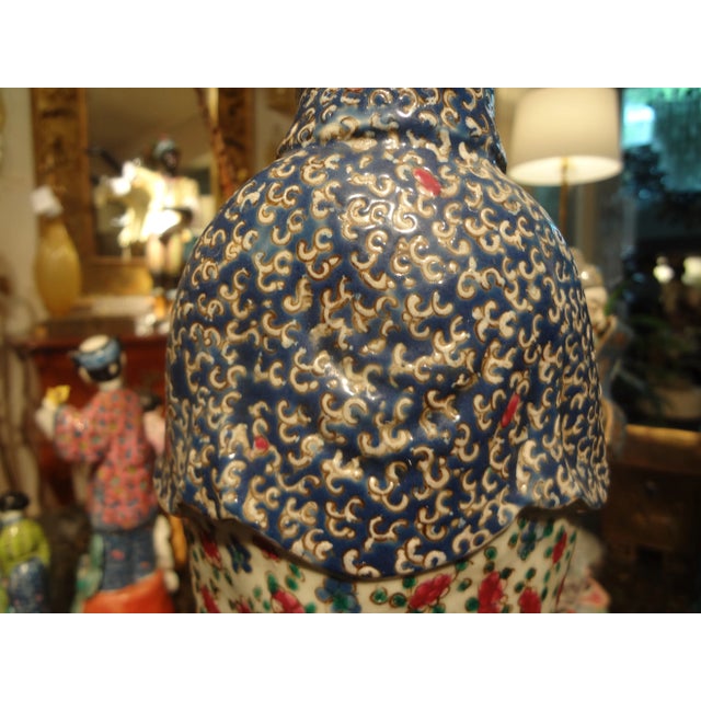 Ceramic Late 19th or Early 20th Century Hand Decorated Chinese Porcelain Figure For Sale - Image 7 of 12
