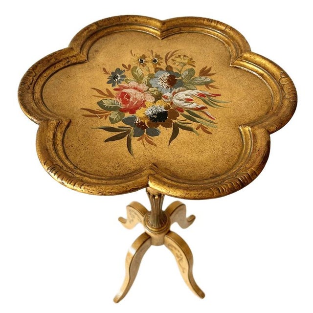Bring classic Italian elegance to your home with this authentic Florentine wooden side table (guéridon). This charming...