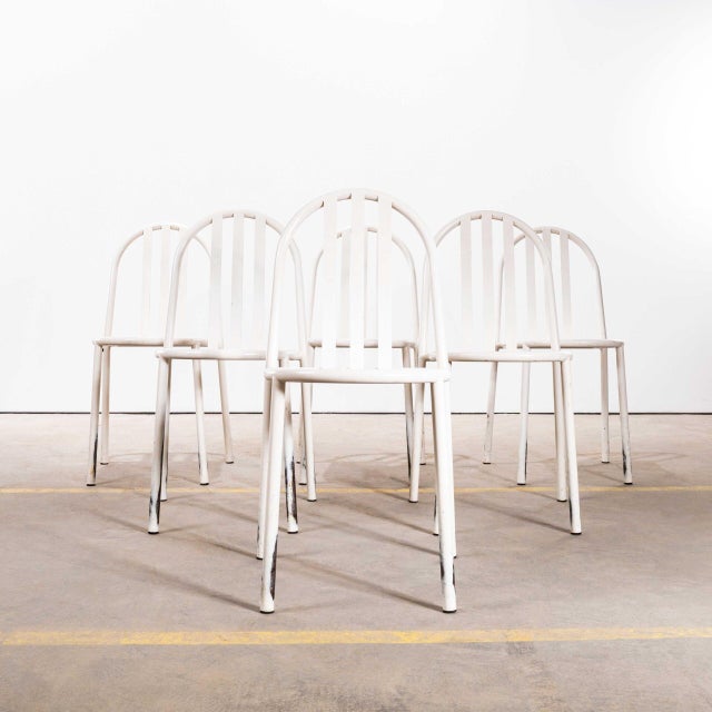 French White Metal Dining Chairs, 1970s, Set of 6 For Sale - Image 3 of 11