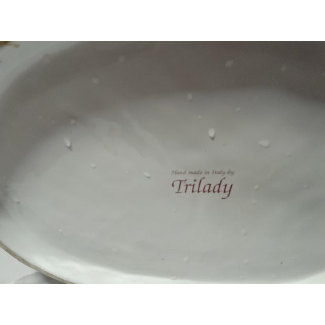 1950s Mid 20th Century Trilady Porcelain Basket Made in Italy For Sale - Image 5 of 5
