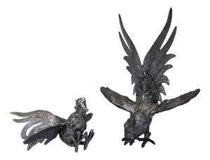 Japanese Hen and Rooster Figurines, 1950s, Set of 2
