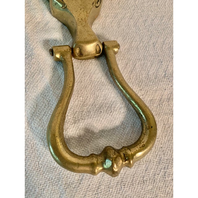 Metal Mid 20th Century Brass Longhorn Cow Doorknocker For Sale - Image 7 of 12