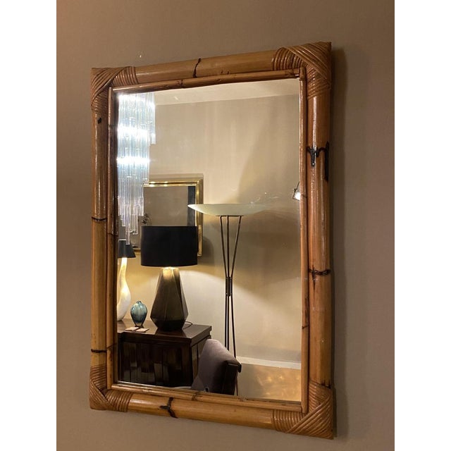 Italian Bamboo Mirror, 1970 For Sale - Image 11 of 12