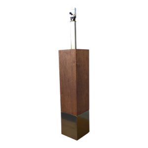 Vintage Laurel Walnut and Brass Table Lamp