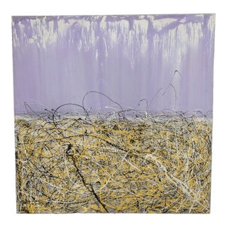 Vintage Oversize Abstract Expressionist Painting, Unframed For Sale