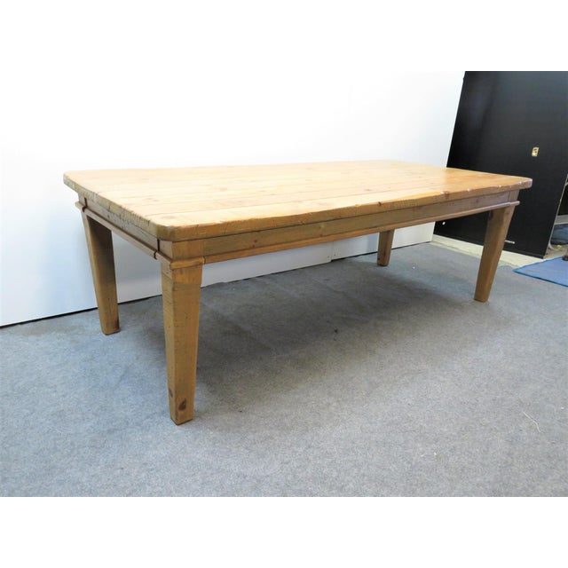 Late 20th Century Rustic Country Pine Distressed Farm Table Chairish